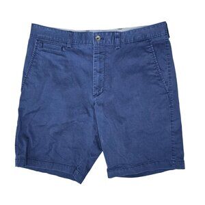 Nordstrom Mens Shop Navy Blue Stretch Cotton Blend Chino Shorts 35W